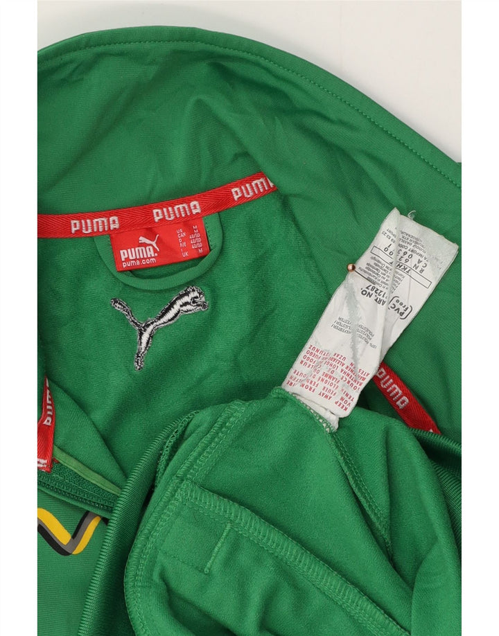 PUMA Mens Graphic Tracksuit Top Jacket Medium Green Polyester