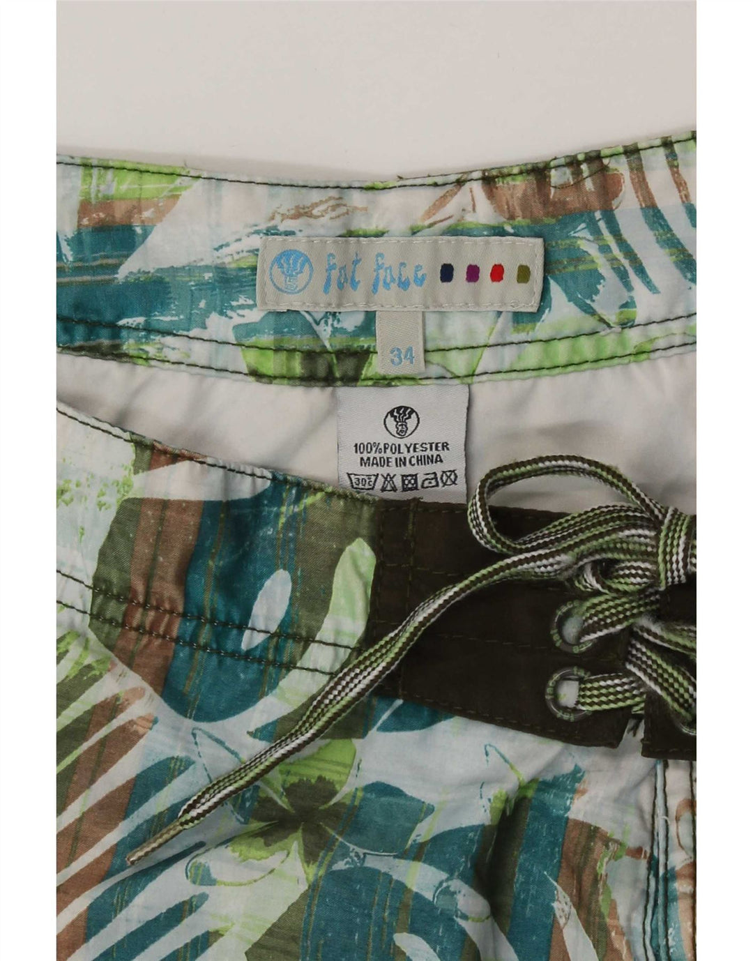Pantaloni scurți de înot pentru bărbați Fat Face, mari, verde, floral, poliester