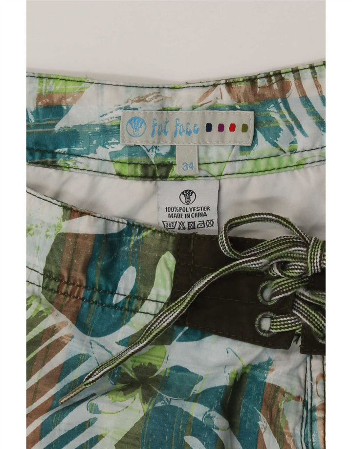 Pantaloni scurți de înot pentru bărbați Fat Face, mari, verde, floral, poliester