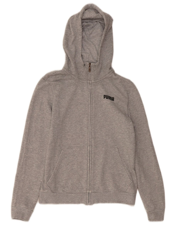 Pulover Puma pentru femei cu fermoar, UK 14, bumbac, gri mare