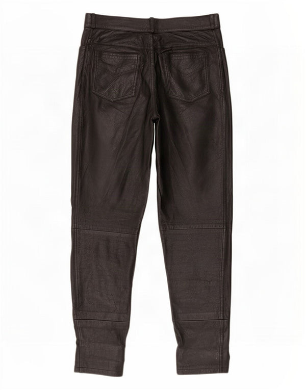 Pantaloni conici din piele vintage pentru bărbați IT 48 Medium W32 L28 Negru