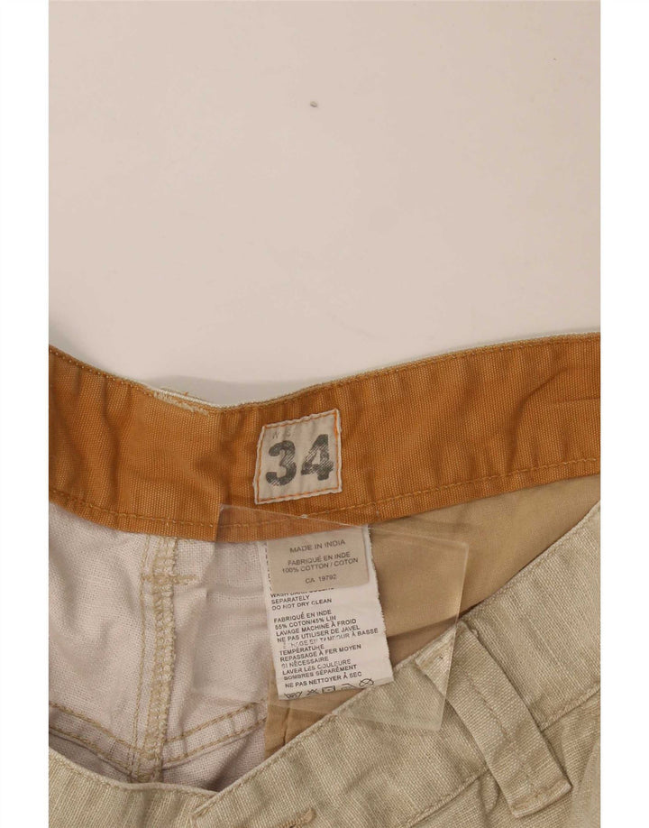 Timberland Mens Cargo Shorts W34 Large  Beige Cotton