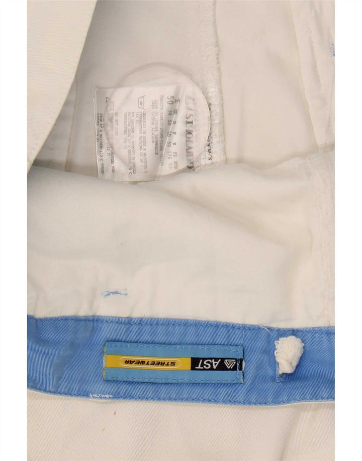 Pantaloni scurți cargo pentru bărbați AST W34, bumbac alb mare