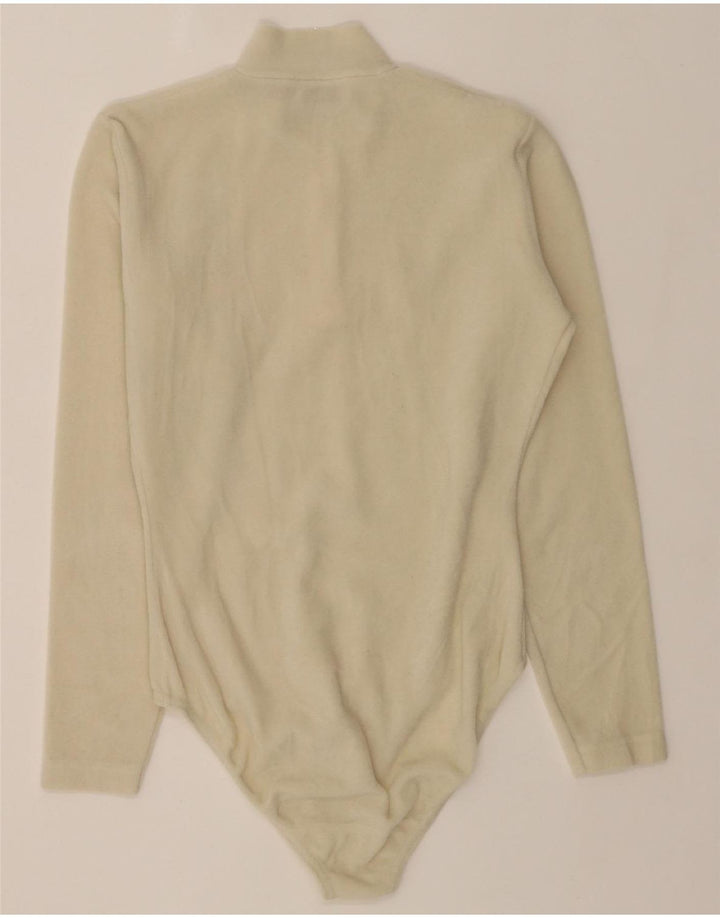 FILA Womens Fleece Bodysuit IT 42 Medium Beige Vintage Fila and Second-Hand Fila from Messina Hembry 