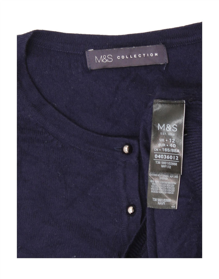 Pulover cardigan pentru femei Marks & Spencer UK 12 Medium Bleumarin Viscoză