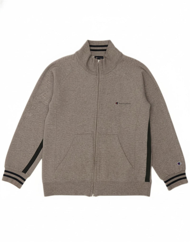 CHAMPION Womens Tracksuit Top Jacket UK 10 Small Grey Colourblock Cotton