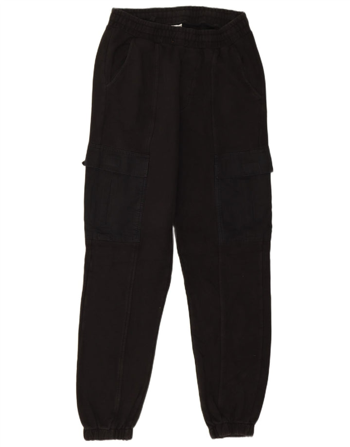 Pantaloni de trening cargo pentru bărbați Zara Pantaloni de jogging, bumbac mediu negru