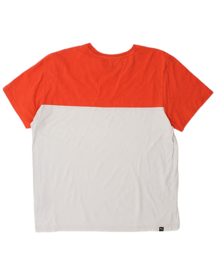 Tricou pentru bărbați PUMA Top Medium White Colorblock Bumbac