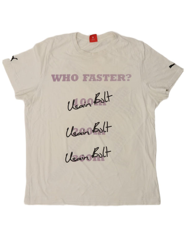 Tricou grafic PUMA pentru bărbați Top XL alb