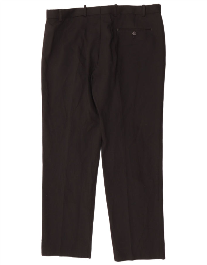 Pantaloni de costum pentru bărbați Marks & Spencer, cu tăiere obișnuită, L38 L31 Lână neagră