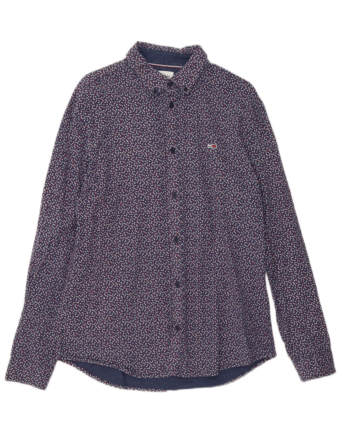 Cămașă pentru bărbați Tommy Hilfiger, mare, albastru, bumbac cu pete