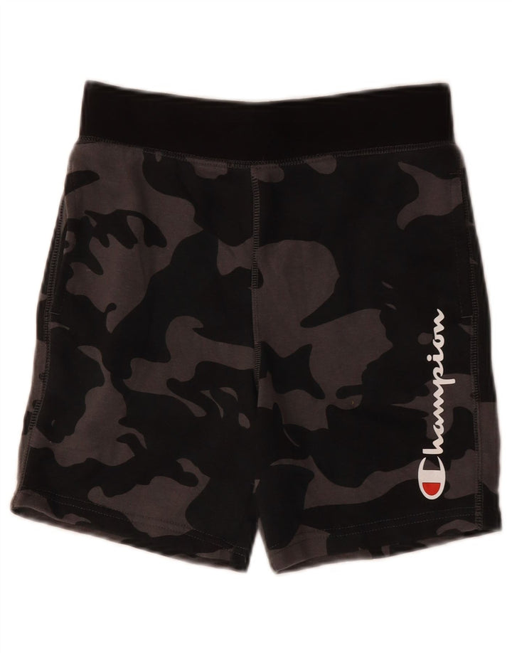 Pantaloni scurți sport grafic pentru băieți Champion 10-11 ani, camuflaj mediu negru