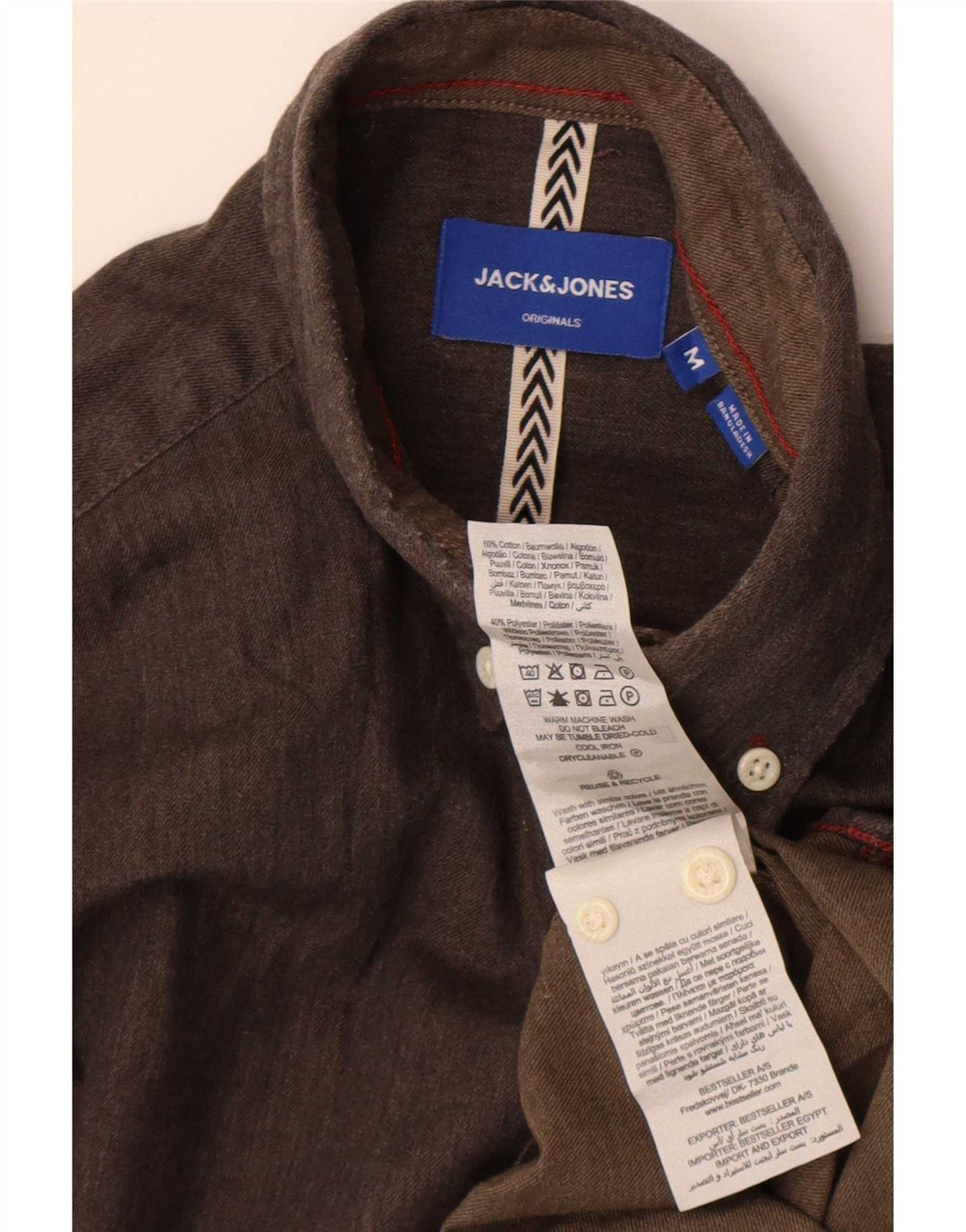 Cămașă Jack & Jones pentru bărbați, bumbac gri mediu