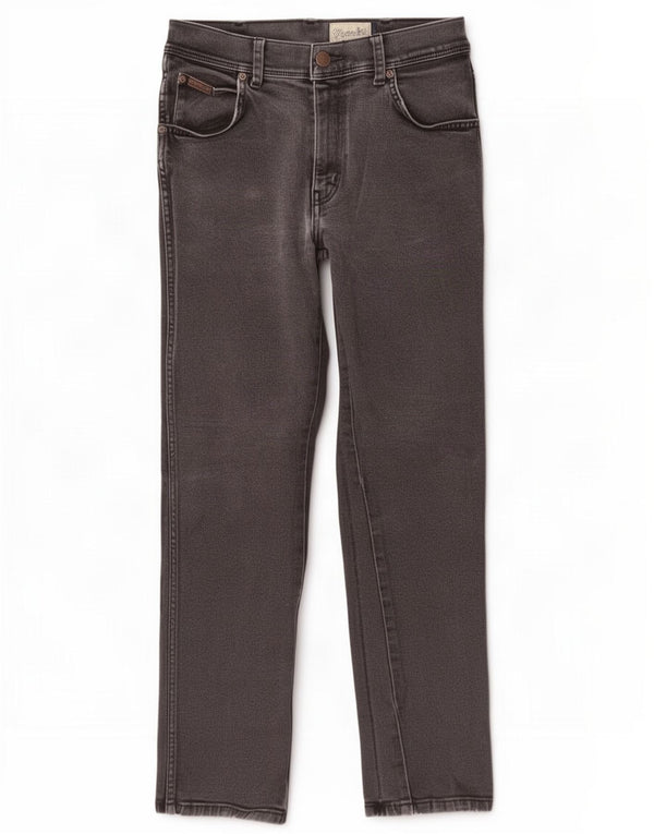 Wrangler Mens Texas Stretch Straight Jeans W32 L30 Grey Cotton