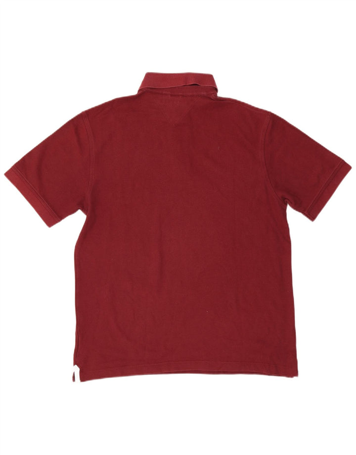 Tricou polo TOMMY HILFIGER pentru bărbați, bumbac burgundy mediu