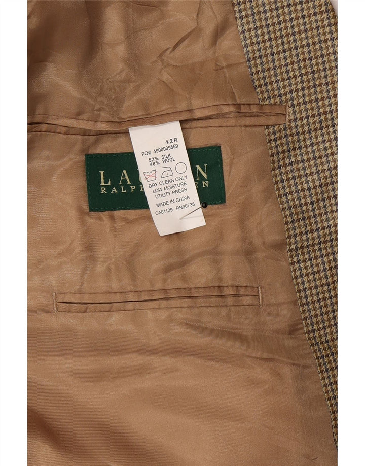Jachetă pentru bărbați Ralph Lauren, cu 2 nasturi, UK 42, mătase mare, bej, cu picioare de gață