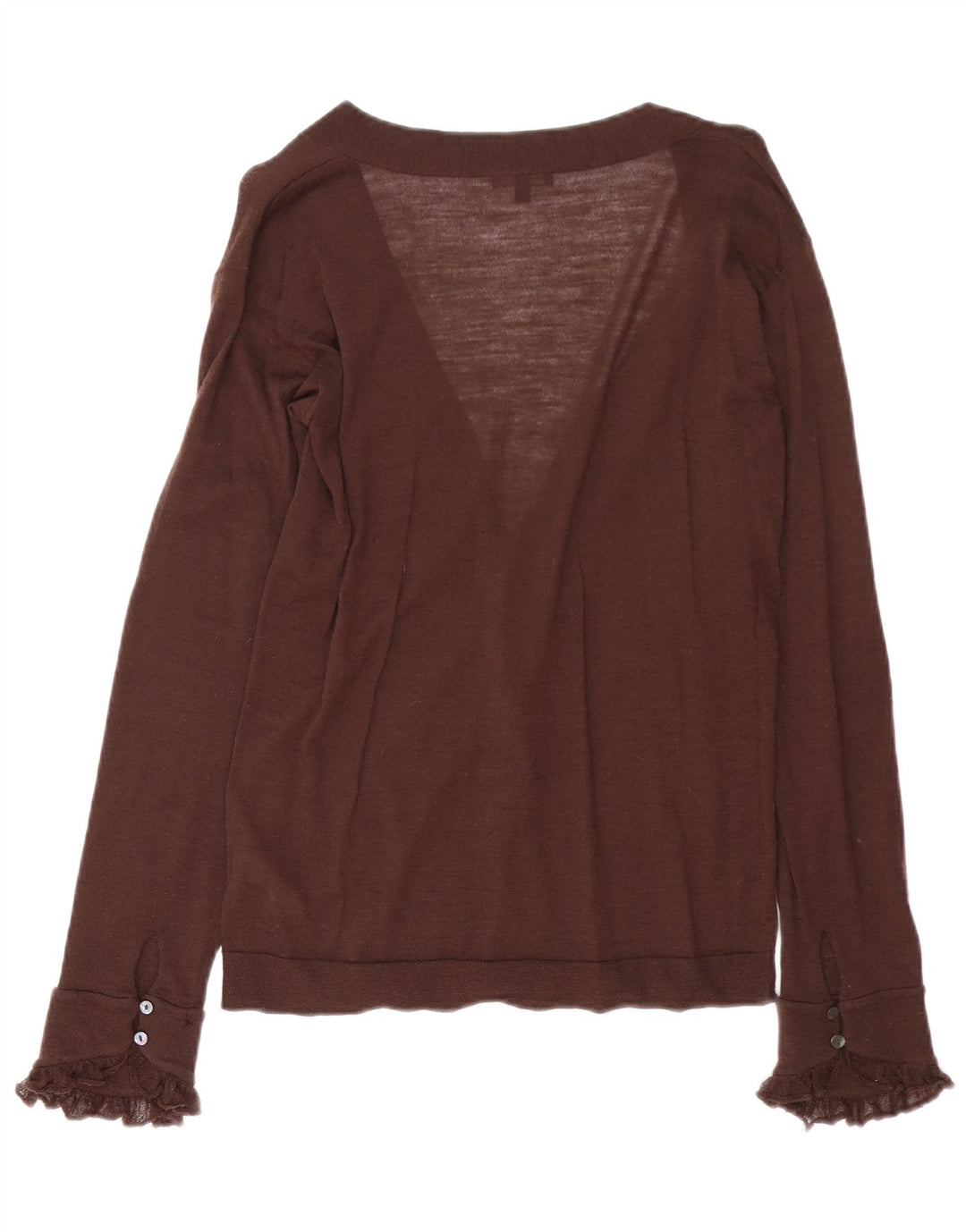 Pulover cardigan pentru femei MASSIMO DUTTI UK 14 Lână maro mare