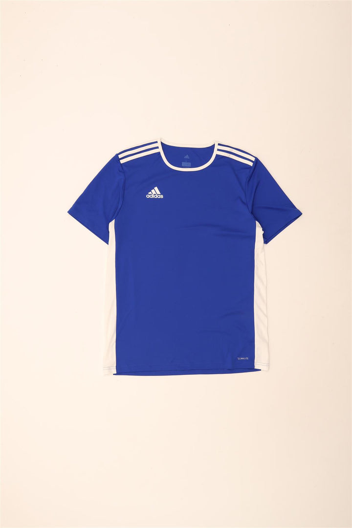 Tricou Adidas Climalite pentru bărbați Top mare, albastru, poliester color bloc