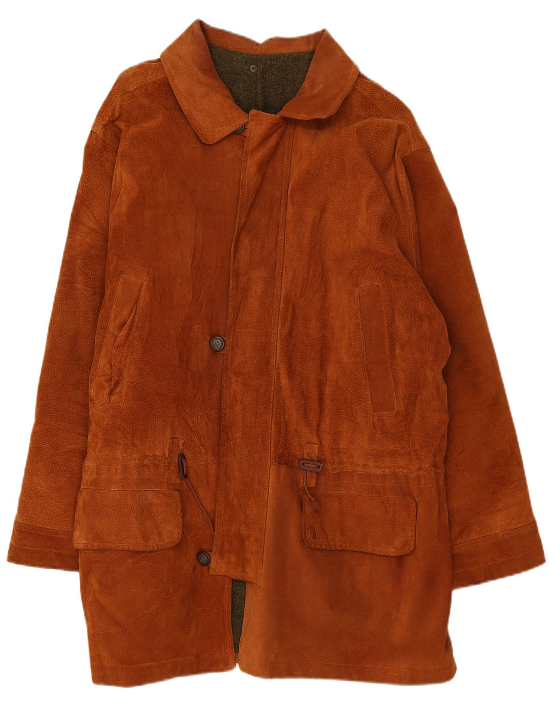 Pardesiu din piele intoarsa pentru barbati vintage UK 44 2XL maro