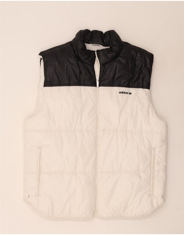 Gilet căptușit pentru bărbați Adidas UK 42 XL, alb, poliester color bloc