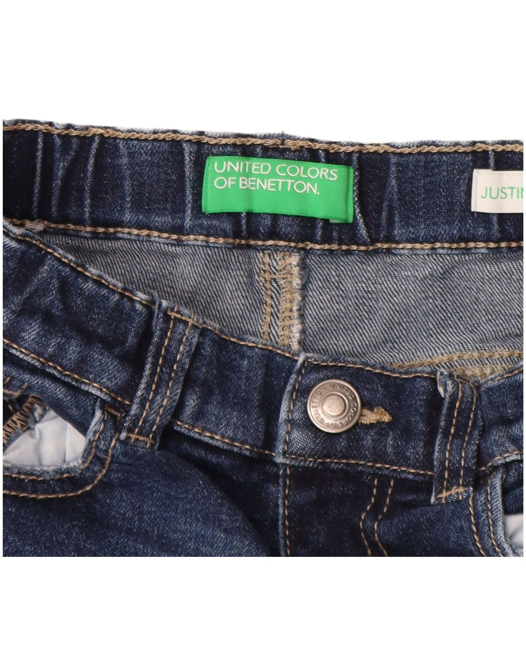 BENETTON Blugi Justin Straight Băieți 6-7 Ani W22 L17 Bumbac Albastru