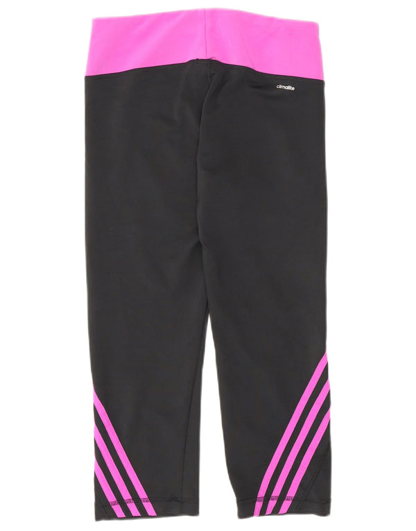 Leggings Capri Adidas Slim Fit pentru femei UK 14 Sport cu dungi negre medii