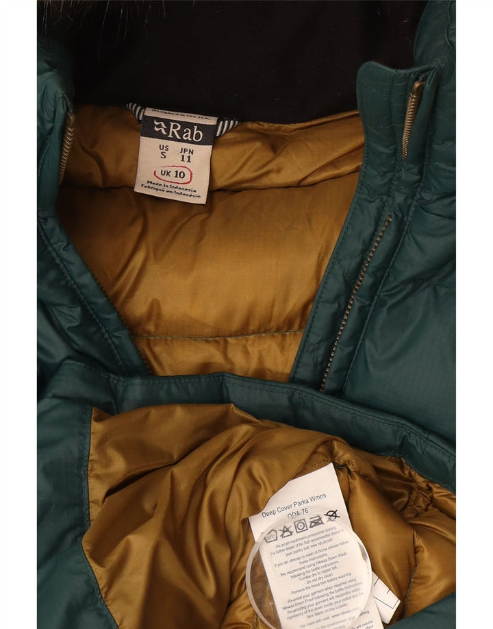 Palton căptușit cu glugă pentru femei Rab UK 10 Poliamidă verde mică
