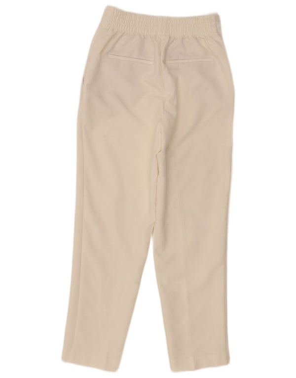 Pantaloni chino conici pentru femei cu talie înaltă Zara XS L24 L27 Poliester alb