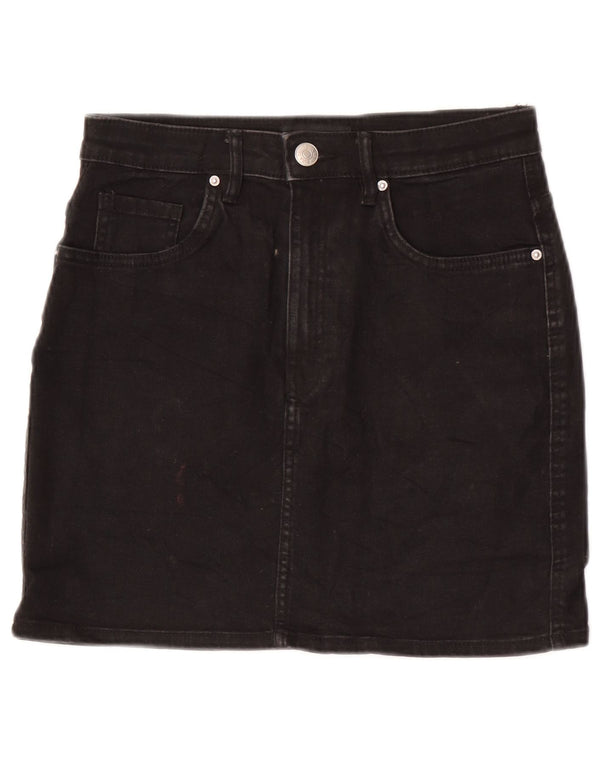 Zara Womens Mini Denim Skirt Medium W28  Black