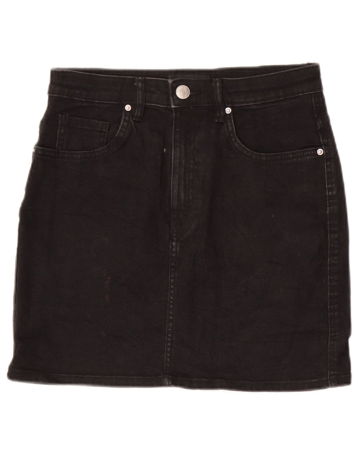 Fusta Mini Denim Zara Femei Medium W28 Negru