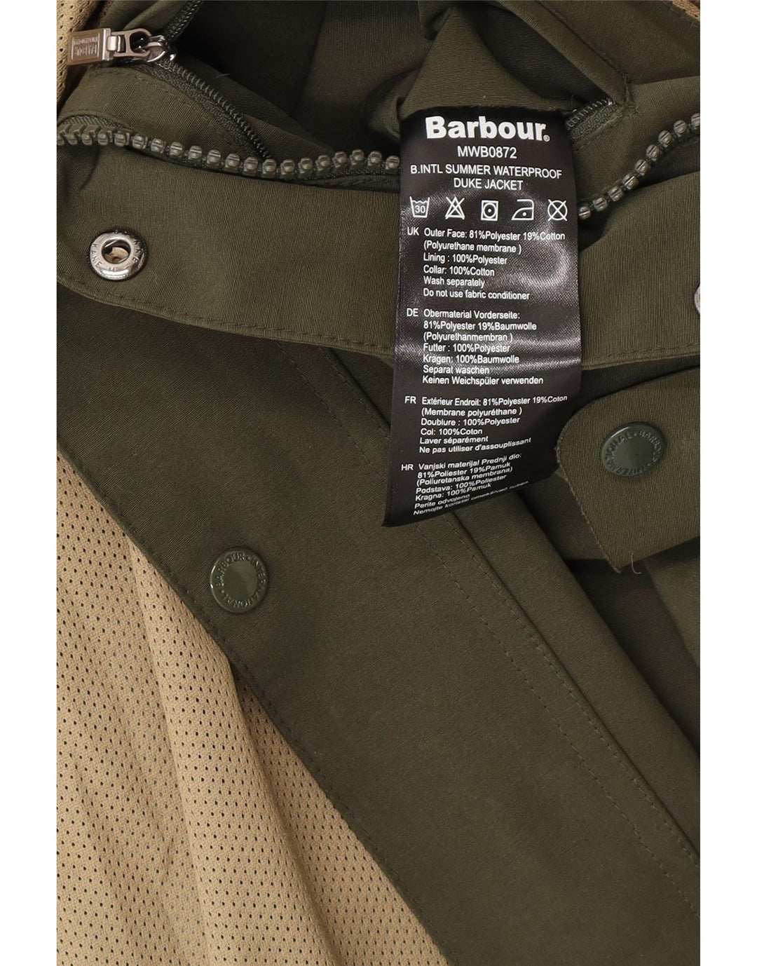 Jachetă pentru bărbați Barbour UK 38 Poliester kaki mediu