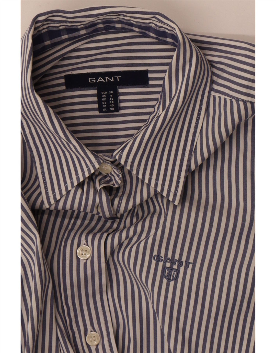 Cămașă pentru femei Gant UK 12 Medium Blue Pinstripe