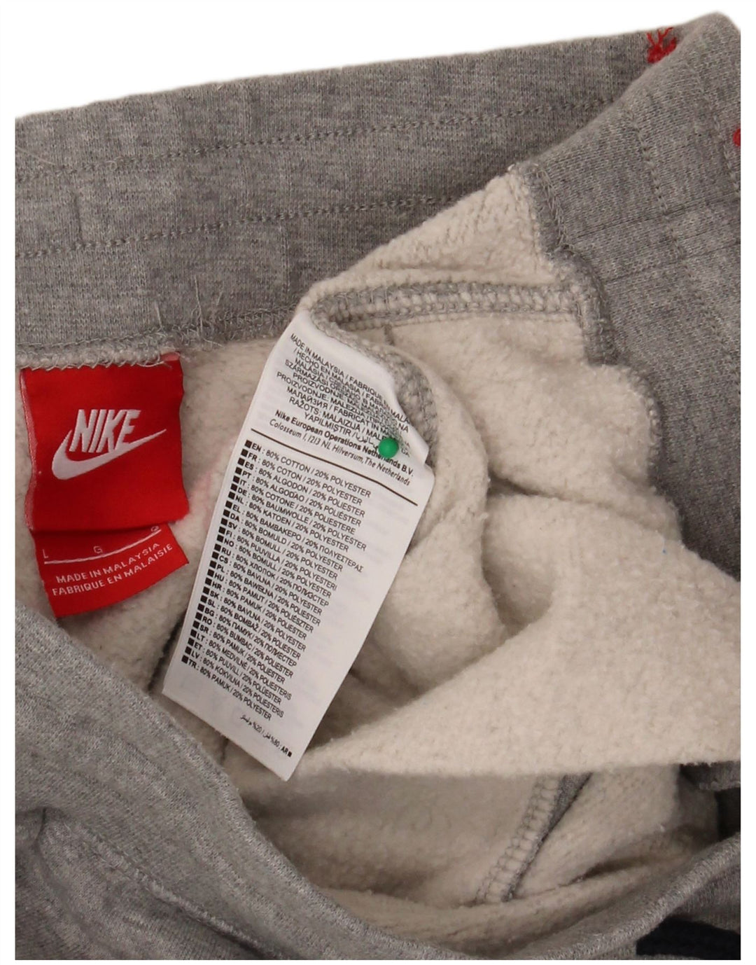 Pantaloni de trening grafic pentru bărbați NIKE Pantaloni de jogging mari, gri bumbac cu pete