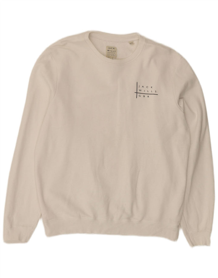 Pulover Jack Wills pentru bărbați, XL, bumbac alb
