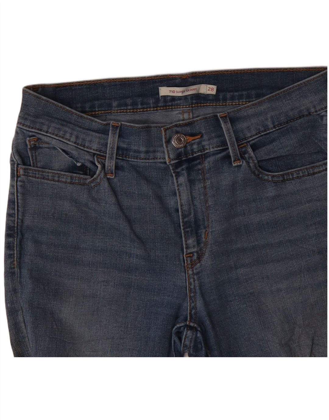 Blugi super skinny 710 distressed pentru femei LEVI'S W28 L30 poliester albastru