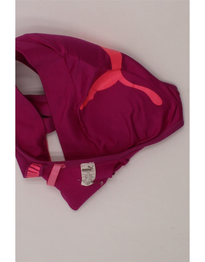 PUMA Womens Graphic Sport Bra Top UK 8 Small Pink Vintage Puma and Second-Hand Puma from Messina Hembry 