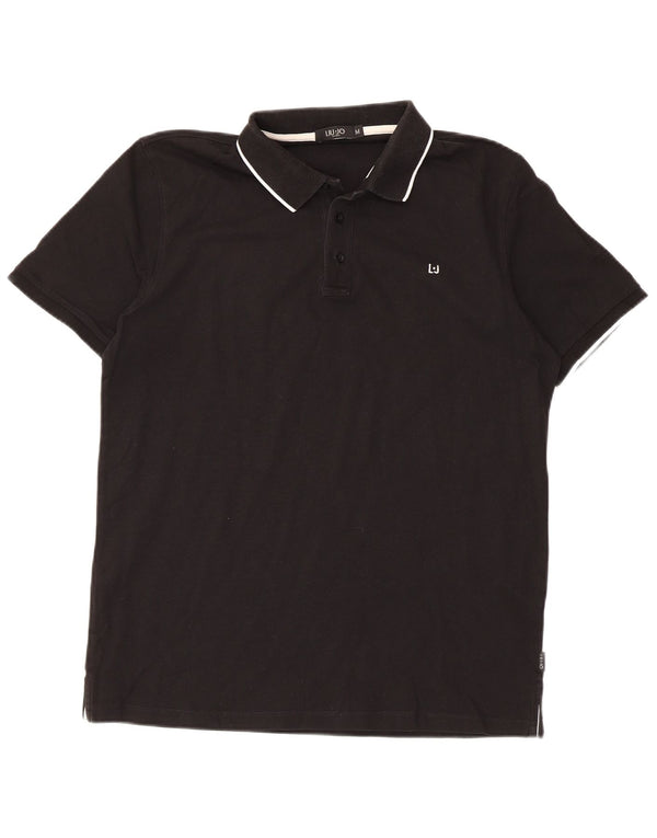 Tricou polo pentru bărbați Liu Jo, bumbac mediu negru