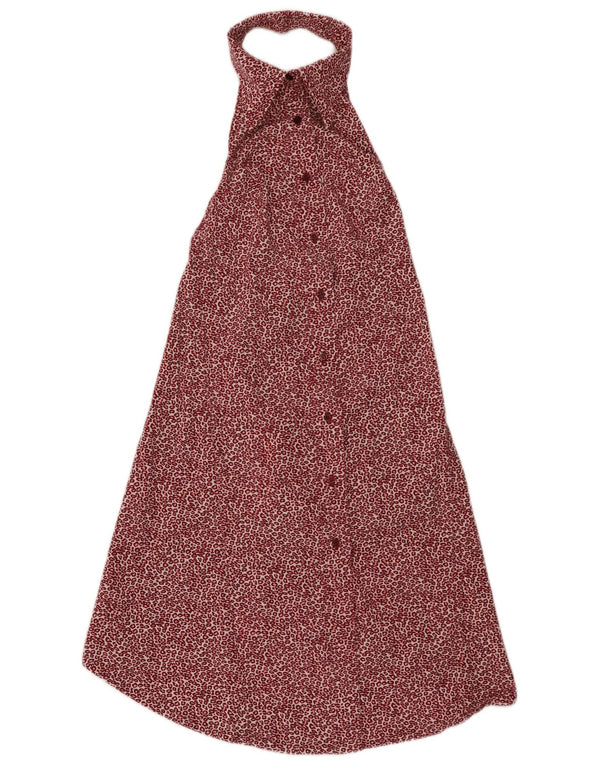 Rochie Replay pentru femei, cu șalter, UK 4 XS burgundy, bumbac cu imprimeu animal