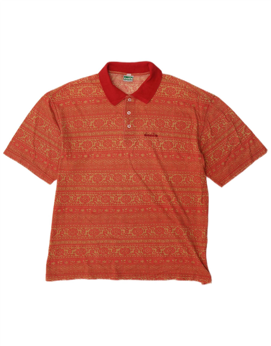 DIADORA Tricou Polo pentru bărbați UK 42 Large Red Paisley