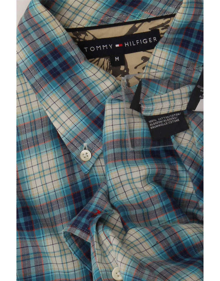 Cămașă de flanel pentru bărbați Tommy Hilfiger, bumbac cu carouri albastru mediu