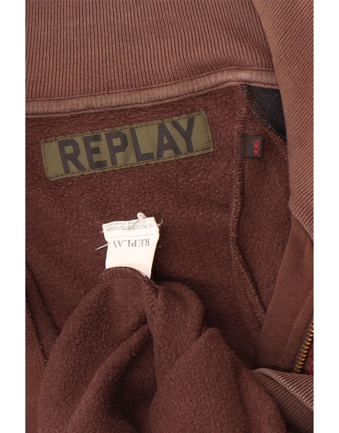 Jachetă de trening grafică pentru bărbați Replay, 2XL, maro, poliester color bloc