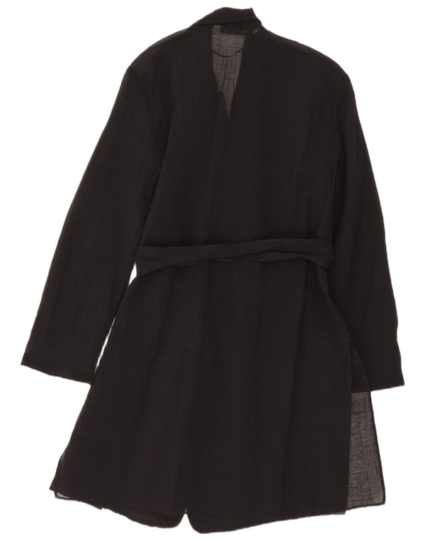 Top cardigan cu paragate Zara Womens See Through UK 14 Medium Black Viscose