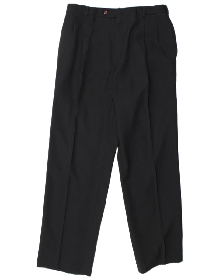 Egon Von Furstenberg Mens UK 40 Large W32 L32 Lână virgină neagră