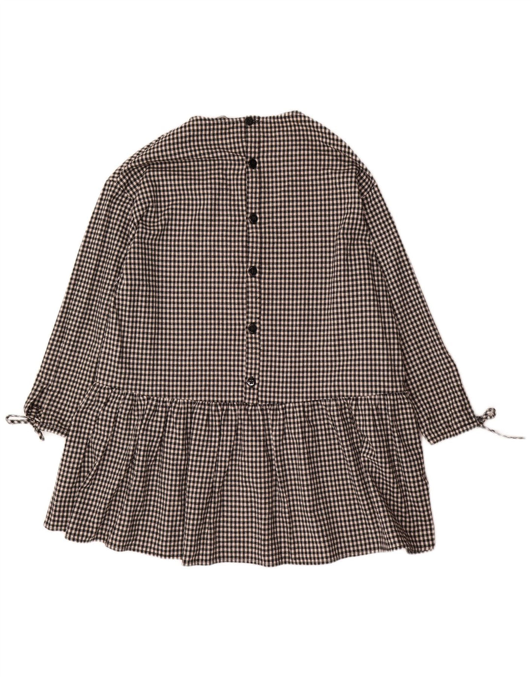 Rochie de bază supradimensionată cu mâneci 3/4 Zara pentru femei UK 10 Mic Vichy negru