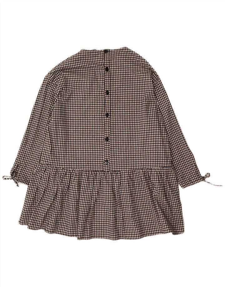 Rochie de bază supradimensionată cu mâneci 3/4 Zara pentru femei UK 10 Mic Vichy negru
