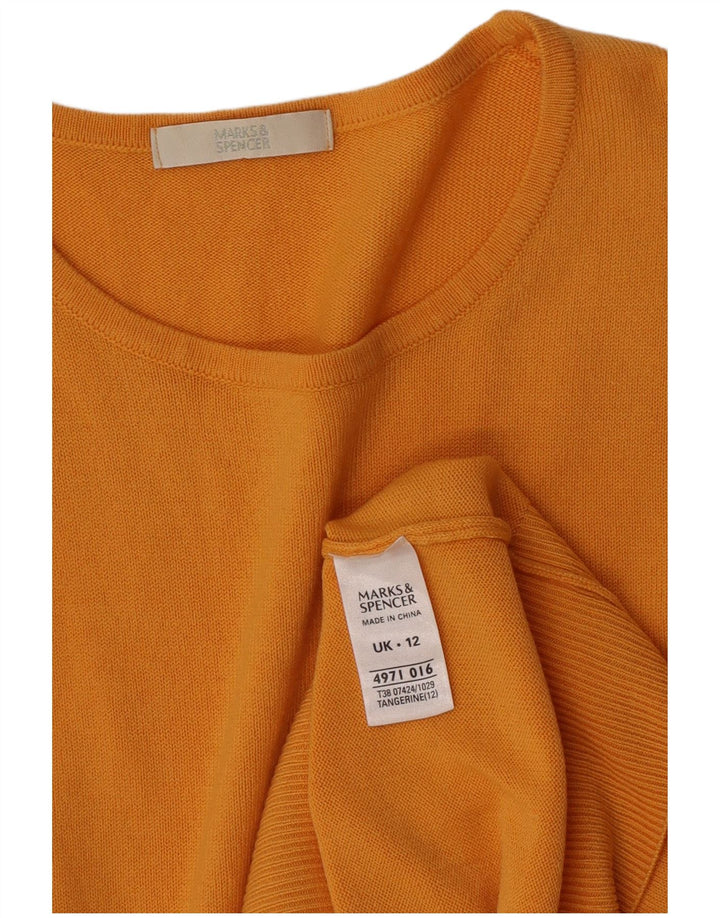 Pulover pentru femei Marks & Spencer cu decolteu triplu UK 12 portocaliu mediu acrilic