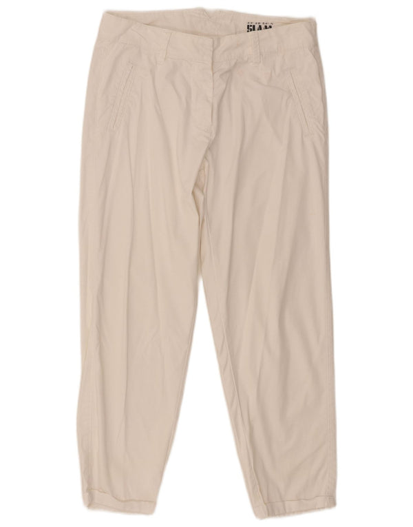 Pantaloni tăiați Slam pentru femei IT 38 Small W28 L25 Bumbac alb