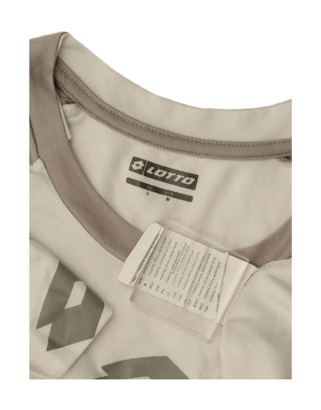 Tricou grafic LOTTO pentru bărbați Top mediu alb din poliester bloc de culoare