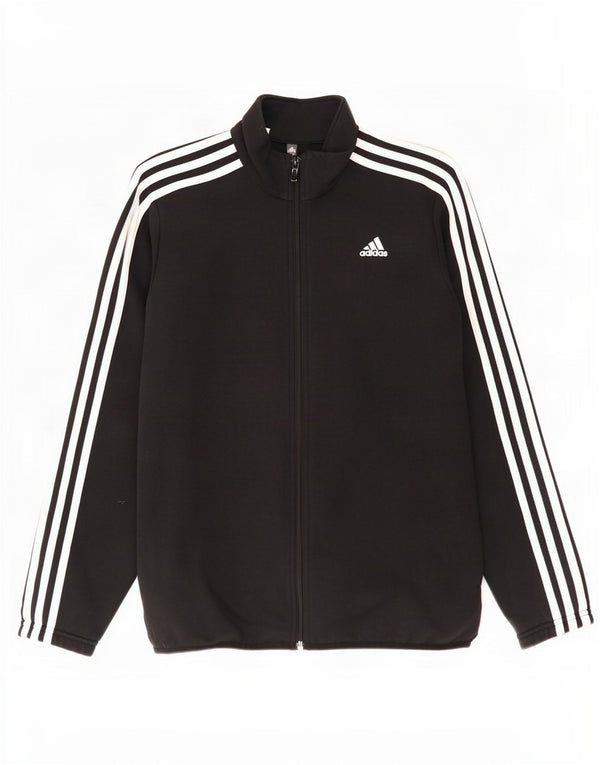 Jachetă de trening pentru băieți Adidas 13-14 ani, bumbac negru