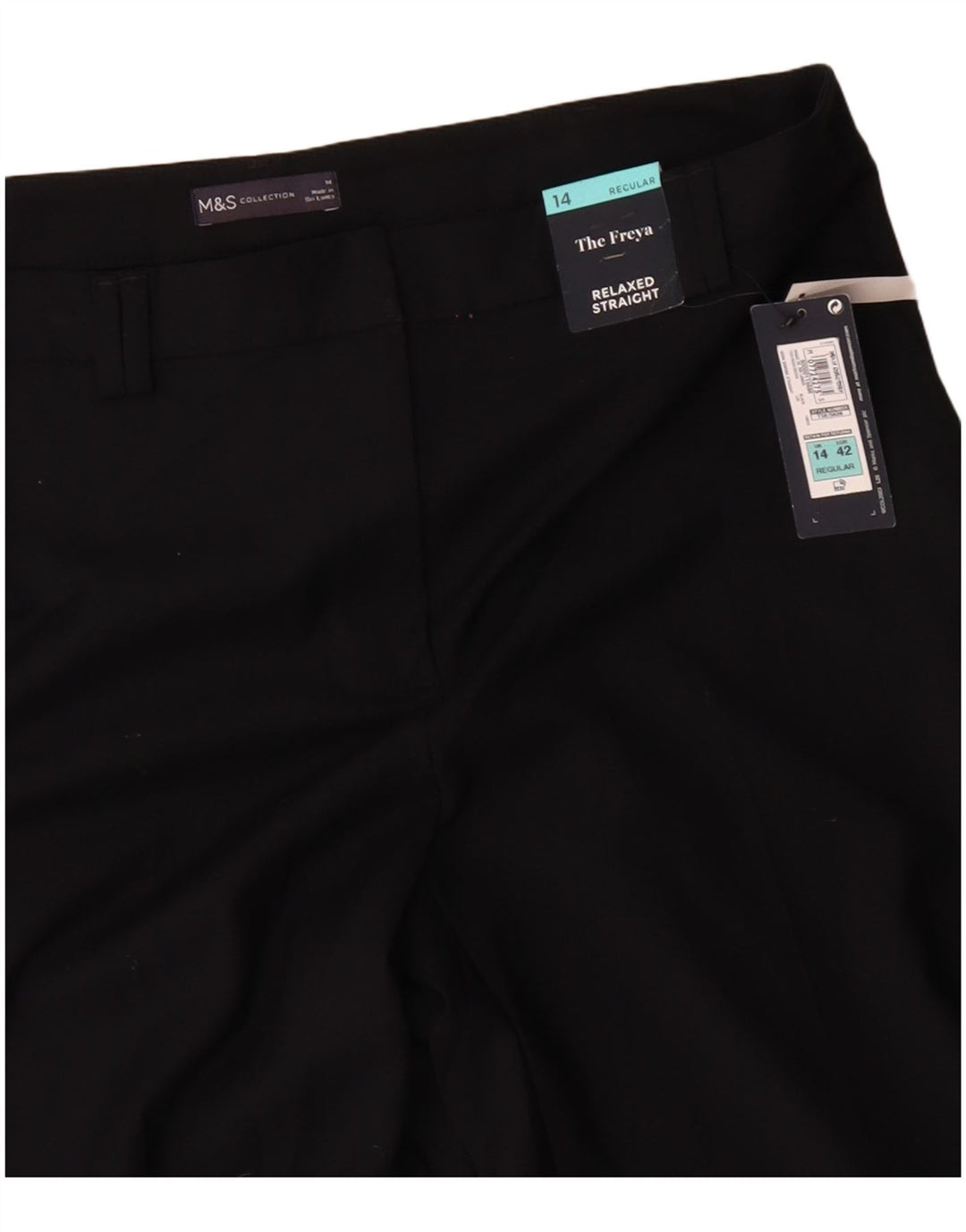MARKS & SPENCER Pantaloni chino relaxați pentru femei UK 14 Large W36 L30 Black
